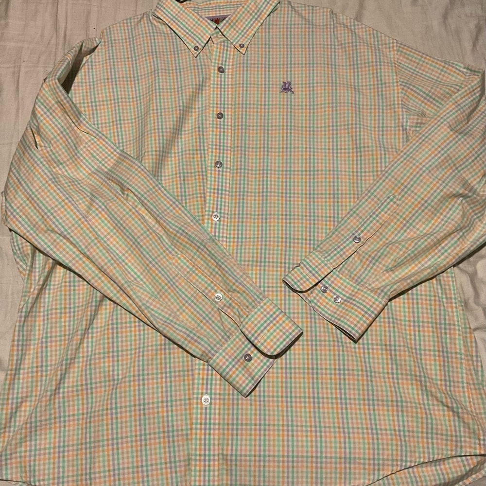 COOGI Plaid casual button down shirt size 4XL